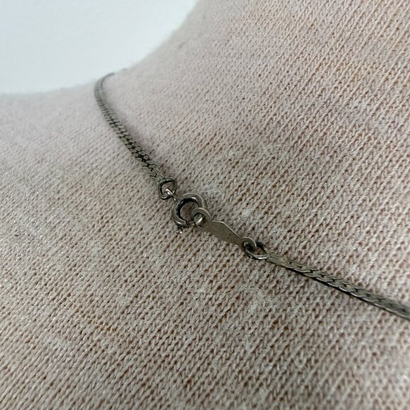 Vintage Sterling Silver Herringbone Chain Necklace 19" - Picture 6 of 7